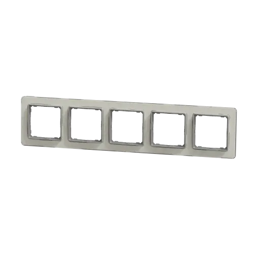 Рамка 5 постов, белое стекло, Sedna Design SDD360805