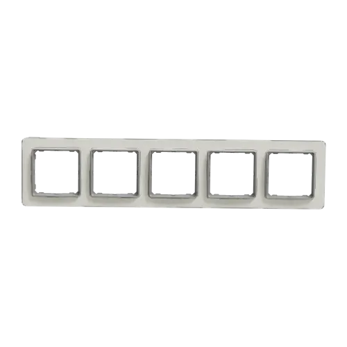 Рамка 5 постов, белое стекло, Sedna Design SDD360805