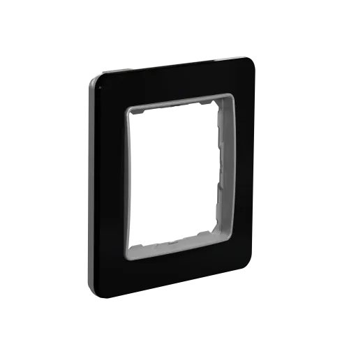 Рамка 1 пост, черное стекло, Sedna Design SDD361801