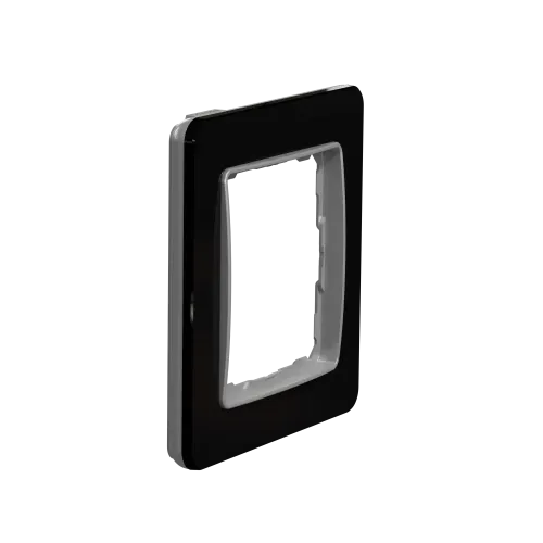 Рамка 1 пост, черное стекло, Sedna Design SDD361801