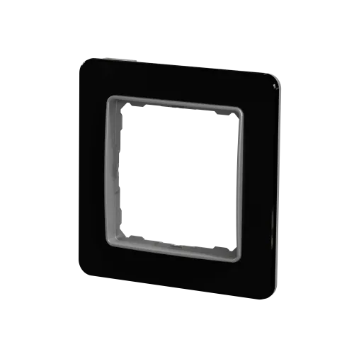 Рамка 1 пост, черное стекло, Sedna Design SDD361801