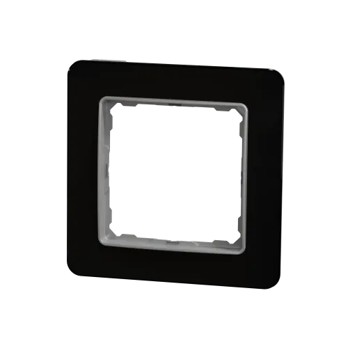 Рамка 1 пост, черное стекло, Sedna Design SDD361801