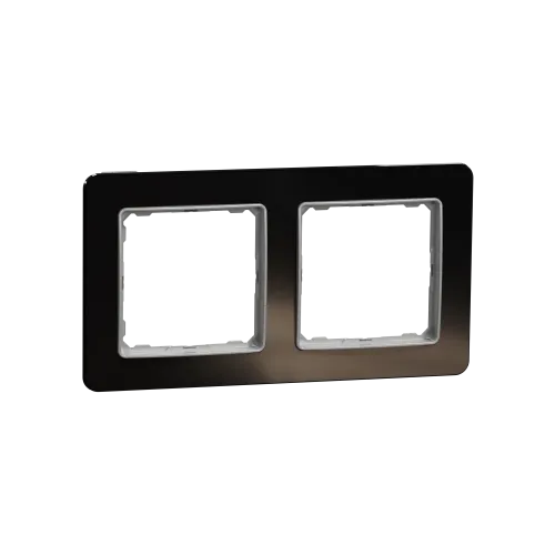 Рамка 2 поста, черное стекло, Sedna Design SDD361802