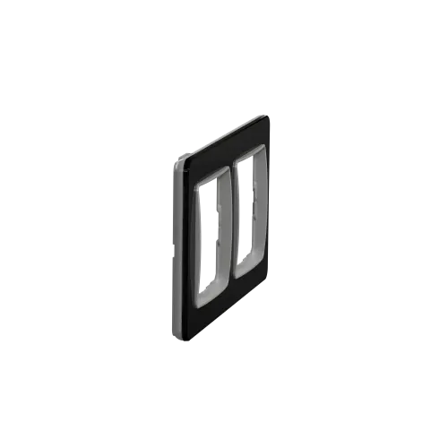 Рамка 2 поста, черное стекло, Sedna Design SDD361802