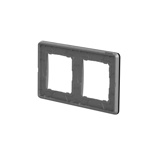 Рамка 2 поста, черное стекло, Sedna Design SDD361802
