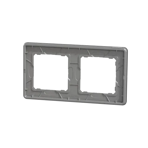 Рамка 2 поста, черное стекло, Sedna Design SDD361802