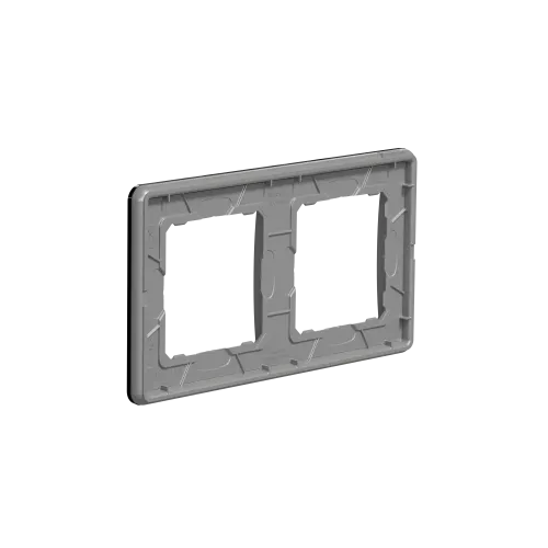 Рамка 2 поста, черное стекло, Sedna Design SDD361802