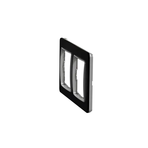 Рамка 2 поста, черное стекло, Sedna Design SDD361802