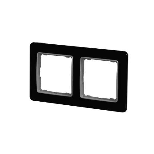 Рамка 2 поста, черное стекло, Sedna Design SDD361802