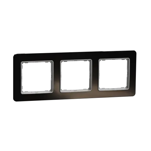 Рамка 3 поста, черное стекло, Sedna Design SDD361803