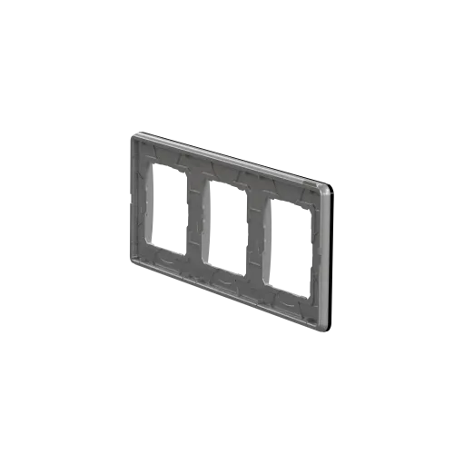 Рамка 3 поста, черное стекло, Sedna Design SDD361803
