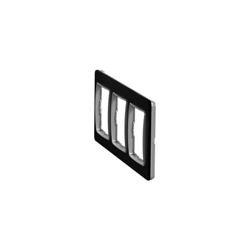 Рамка 3 поста, черное стекло, Sedna Design SDD361803