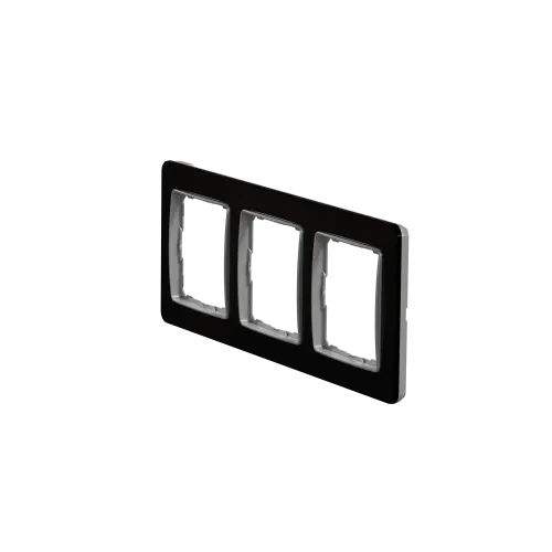 Рамка 3 поста, черное стекло, Sedna Design SDD361803