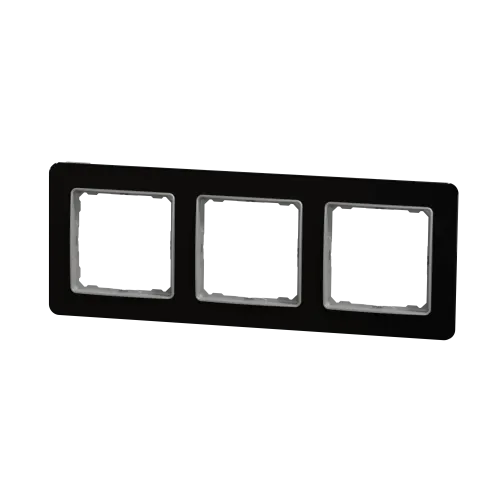 Рамка 3 поста, черное стекло, Sedna Design SDD361803