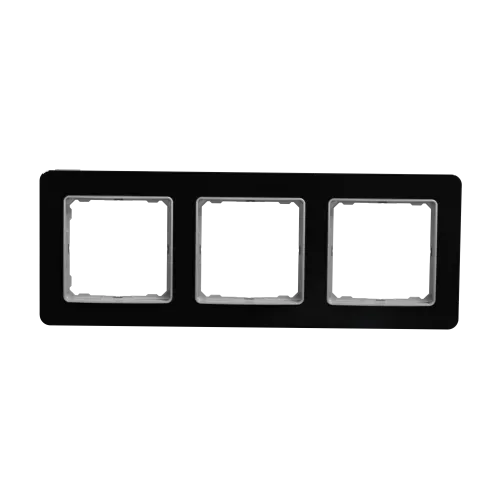Рамка 3 поста, черное стекло, Sedna Design SDD361803