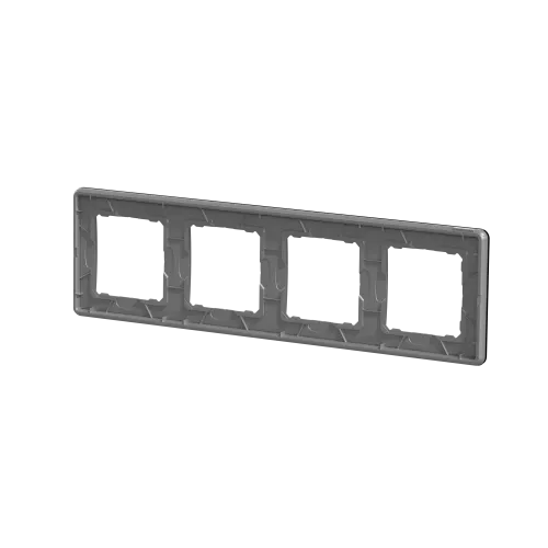 Рамка 4 поста, черное стекло, Sedna Design SDD361804
