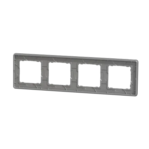 Рамка 4 поста, черное стекло, Sedna Design SDD361804