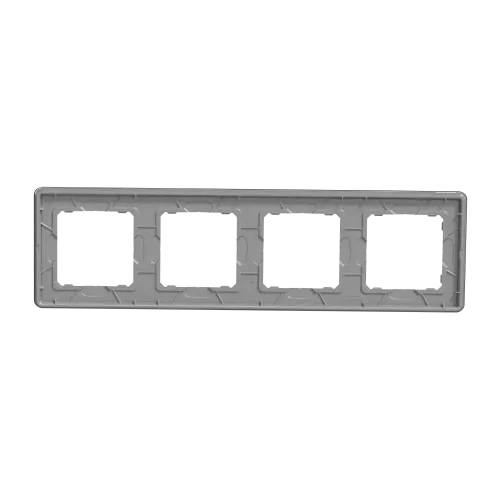 Рамка 4 поста, черное стекло, Sedna Design SDD361804