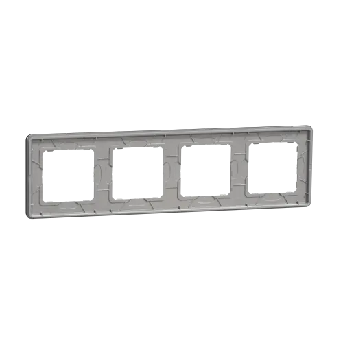 Рамка 4 поста, черное стекло, Sedna Design SDD361804