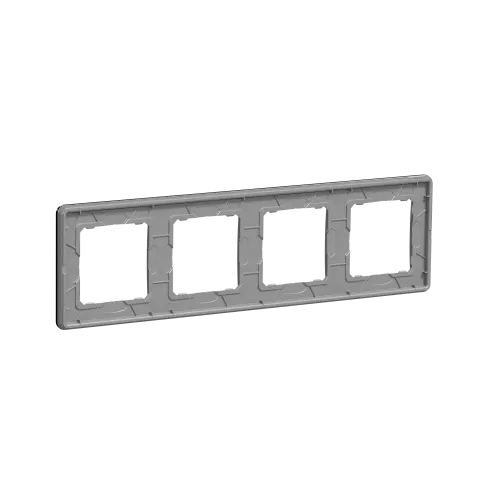 Рамка 4 поста, черное стекло, Sedna Design SDD361804