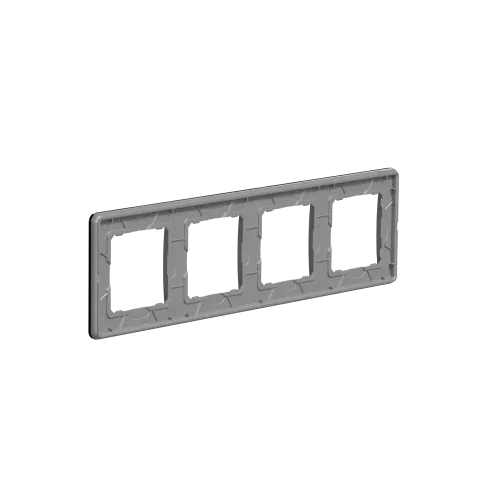 Рамка 4 поста, черное стекло, Sedna Design SDD361804