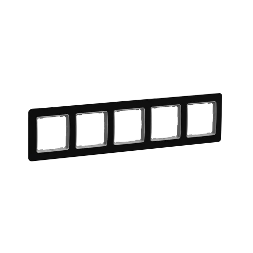 Рамка 5 постов, черное стекло, Sedna Design SDD361805