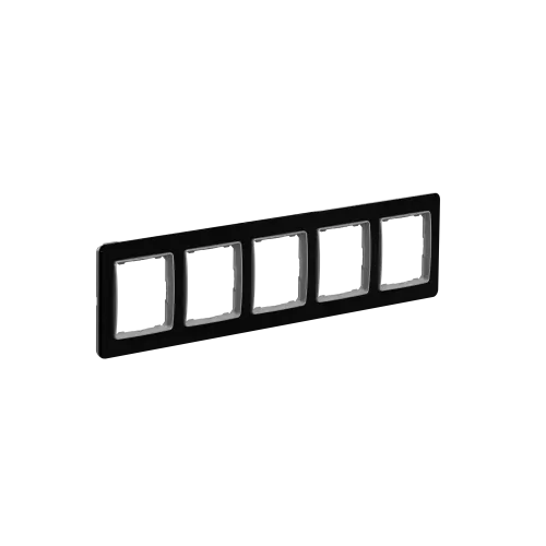 Рамка 5 постов, черное стекло, Sedna Design SDD361805