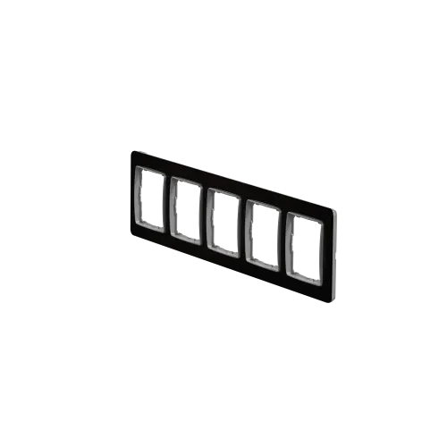 Рамка 5 постов, черное стекло, Sedna Design SDD361805