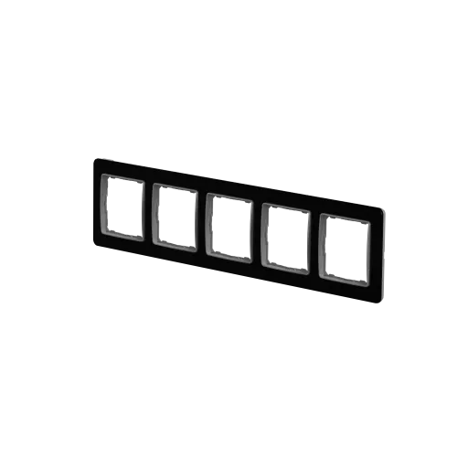 Рамка 5 постов, черное стекло, Sedna Design SDD361805