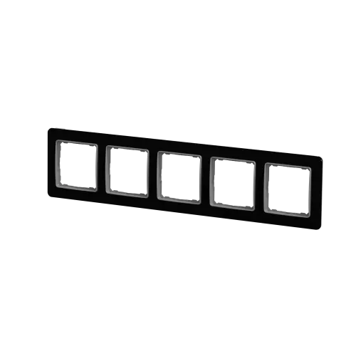 Рамка 5 постов, черное стекло, Sedna Design SDD361805