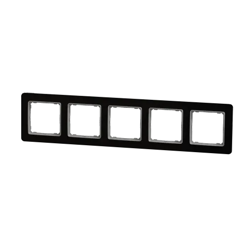 Рамка 5 постов, черное стекло, Sedna Design SDD361805