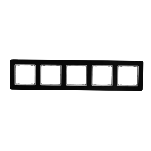 Рамка 5 постов, черное стекло, Sedna Design SDD361805