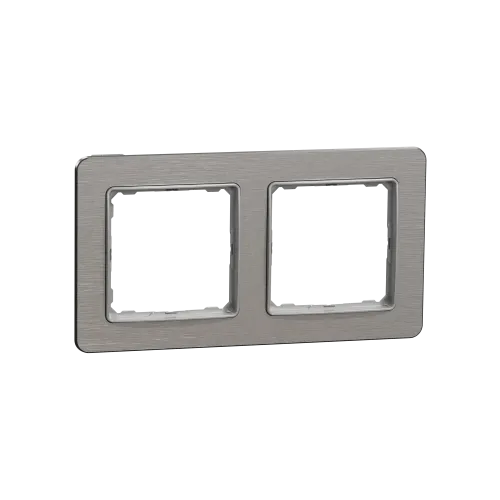 Рамка 2 поста, матовый алюминий, Sedna Design SDD370802