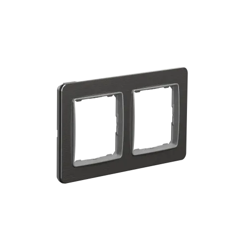 Рамка 2 поста, матовый алюминий, Sedna Design SDD370802