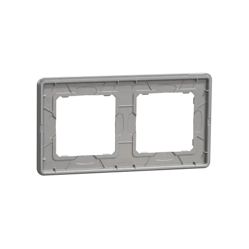 Рамка 2 поста, матовый алюминий, Sedna Design SDD370802