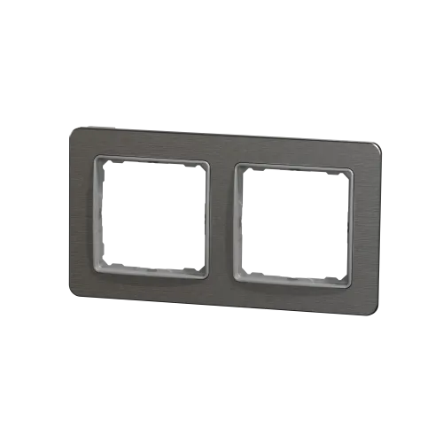 Рамка 2 поста, матовый алюминий, Sedna Design SDD370802
