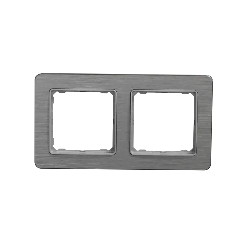 Рамка 2 поста, матовый алюминий, Sedna Design SDD370802