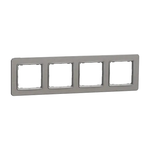 Рамка 4 поста, матовый алюминий, Sedna Design SDD370804