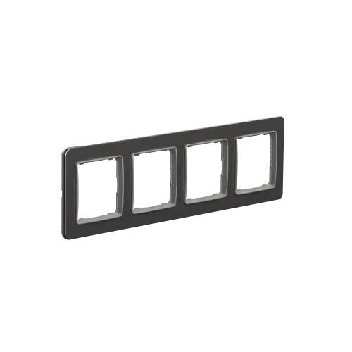 Рамка 4 поста, матовый алюминий, Sedna Design SDD370804