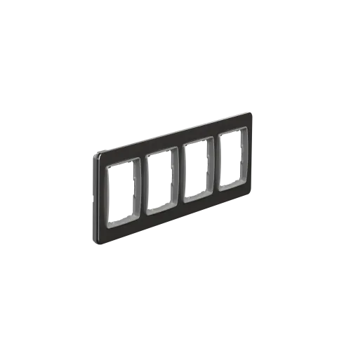 Рамка 4 поста, матовый алюминий, Sedna Design SDD370804