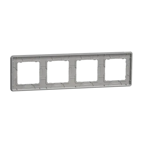 Рамка 4 поста, матовый алюминий, Sedna Design SDD370804