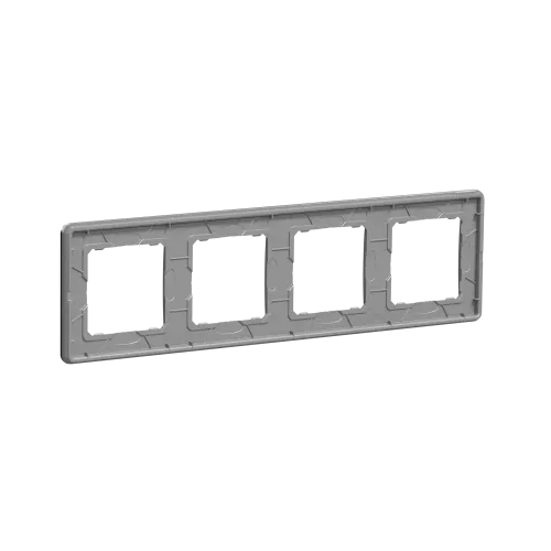 Рамка 4 поста, матовый алюминий, Sedna Design SDD370804