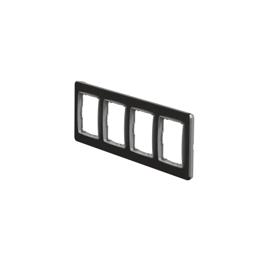 Рамка 4 поста, матовый алюминий, Sedna Design SDD370804