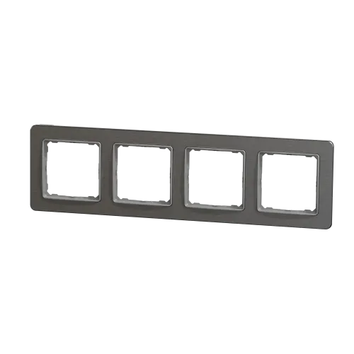Рамка 4 поста, матовый алюминий, Sedna Design SDD370804