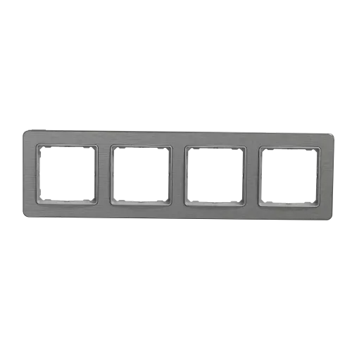 Рамка 4 поста, матовый алюминий, Sedna Design SDD370804