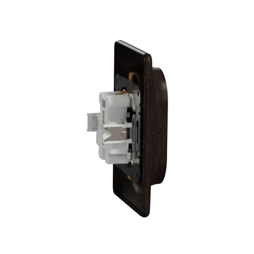 Розетка электрическая двойная, венге, Sedna Design SDD381221