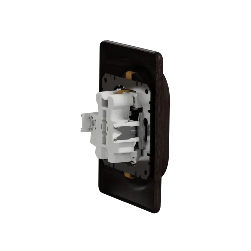 Розетка электрическая двойная, венге, Sedna Design SDD381221