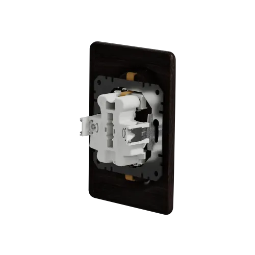 Розетка электрическая двойная, венге, Sedna Design SDD381221