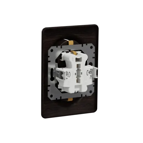 Розетка электрическая двойная, венге, Sedna Design SDD381221