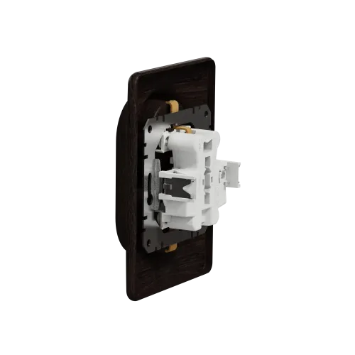Розетка электрическая двойная, венге, Sedna Design SDD381221